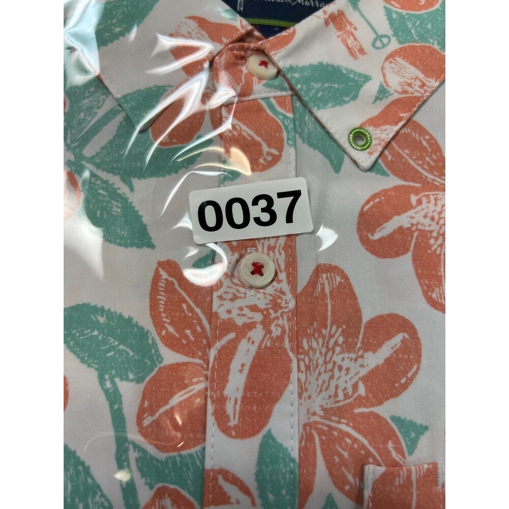 William Murray Golf Men’s Small Performance Floral Short Sleeve Button Up Shirt - Picture 8 of 8
